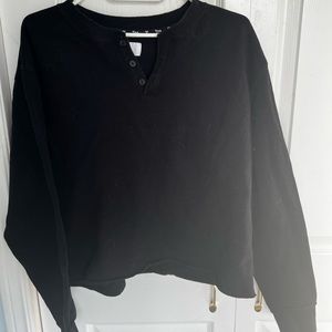 TNA, medium, black, Henley sweater